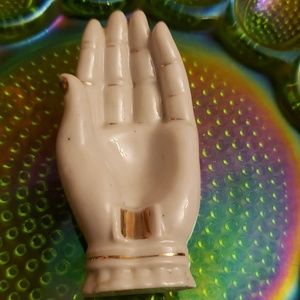 Vintage Porcelain Hand single Ashtray with Gold